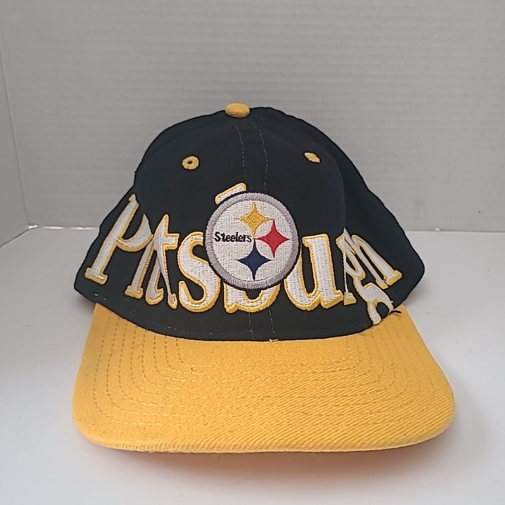 Vintage Reebok Team Pittsburgh Steelers Hat Big Letters, Pre-owned.